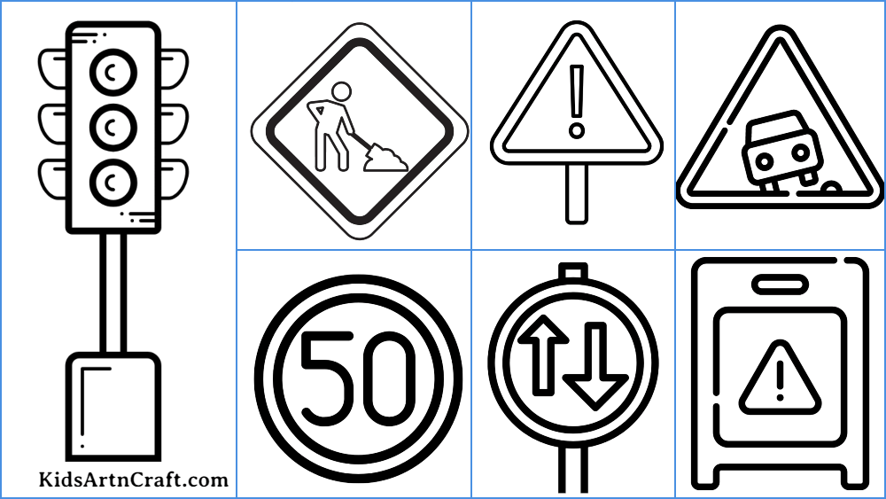 Safety Signs For Kids Coloring Pages