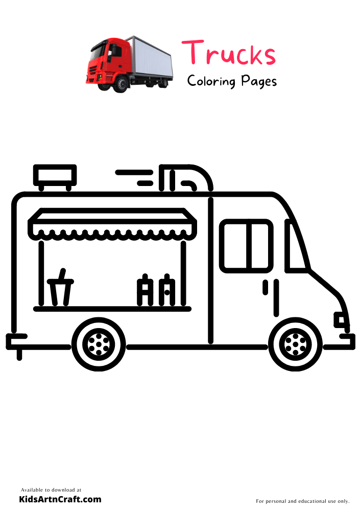 Trucks Coloring Pages For Kids – Free Printables