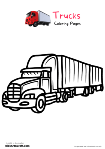 Trucks Coloring Pages For Kids – Free Printables - Kids Art &amp; Craft