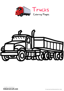Trucks Coloring Pages For Kids – Free Printables - Kids Art &amp; Craft