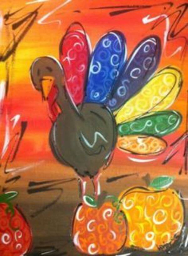 Turkey Canvas Painting For Preschoolers