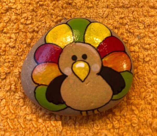 Turkey Rock Painting For Kids