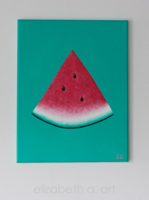 Watermelon Acrylic Canvas Painting For Kids