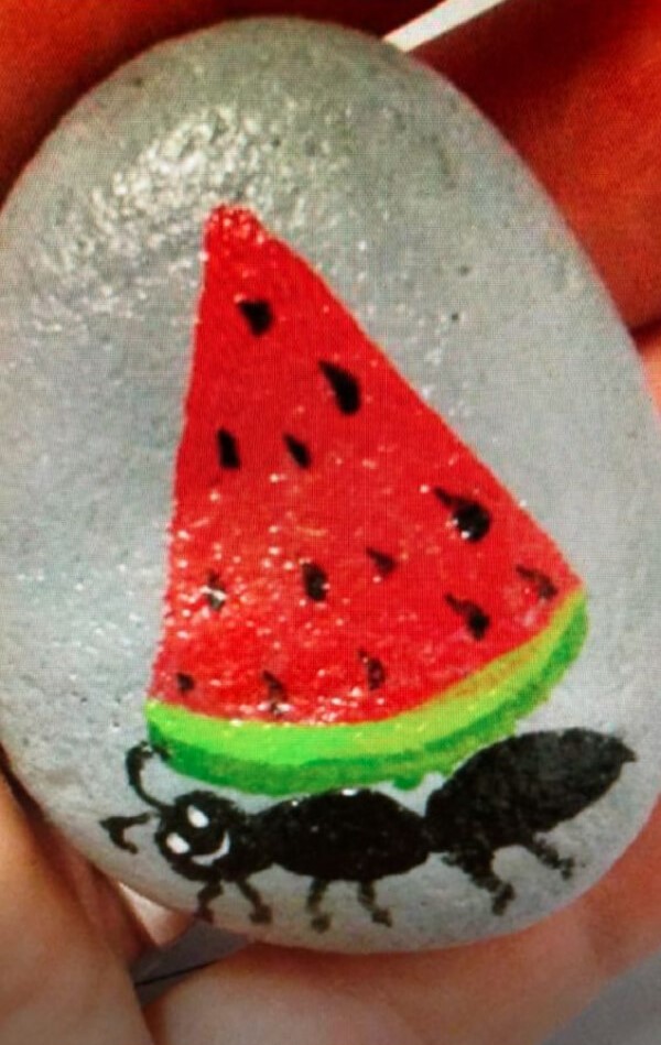 Watermelon Rock Painting Art Ideas For Kids Watermelon Paintings for Kids