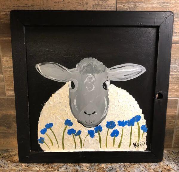 Whimsical sheep painting For Kids