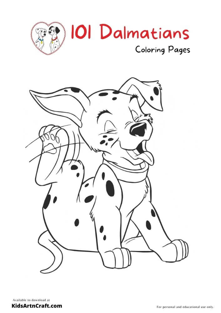 101 Dalmatians Coloring Pages For Kids – Free Printables