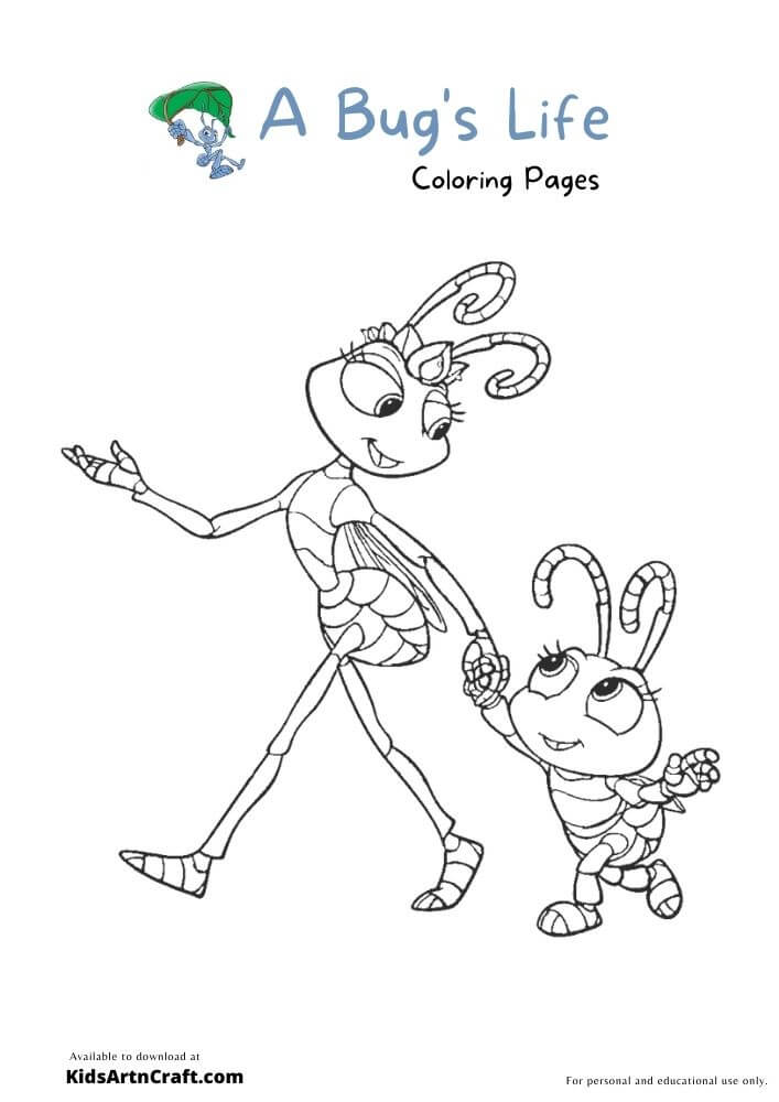 A Bug's Life Coloring Pages For Kids