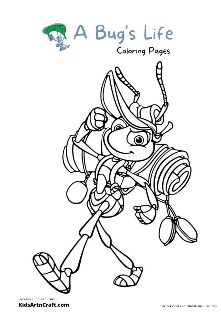 A Bug's Life Coloring Pages For Kids – Free Printables - Kids Art & Craft