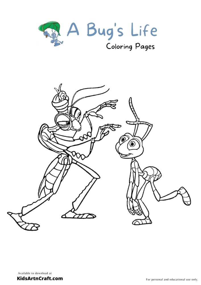 A Bug's Life Drawing For Kids