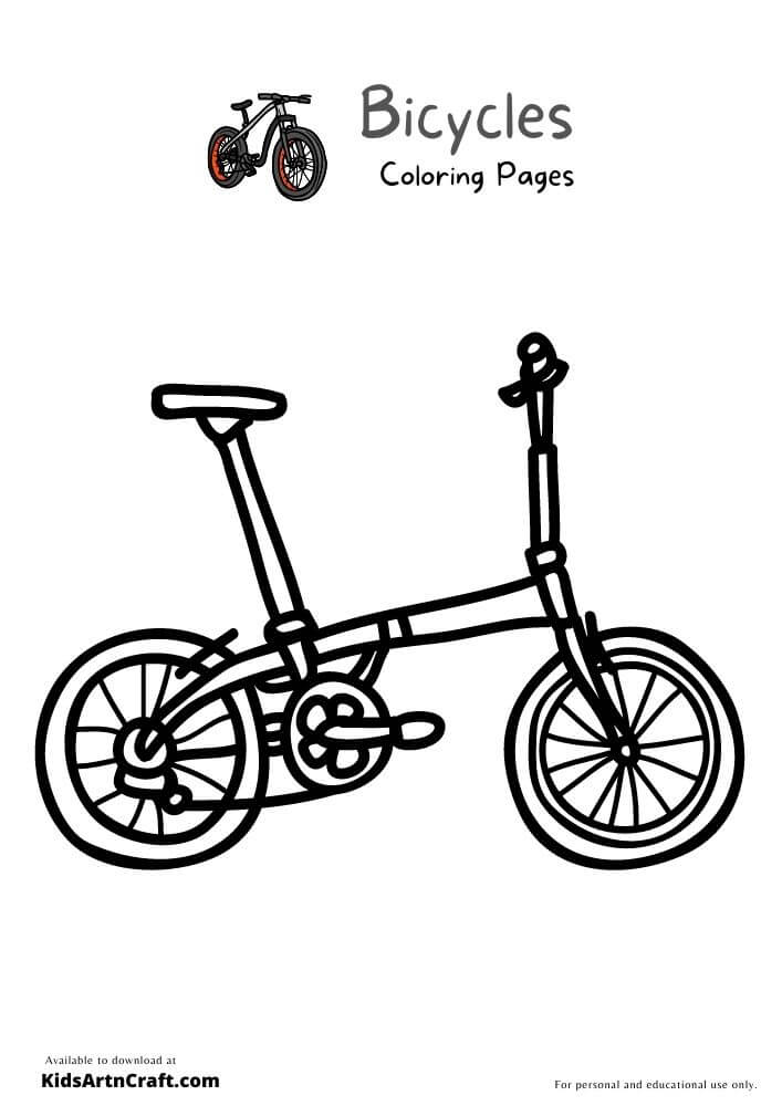 Bicycles Coloring Pages For Kids