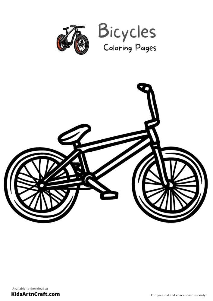 Bicycles Coloring Pages For Kids