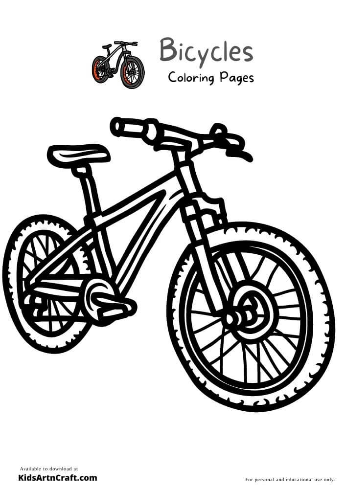 Bicycles Coloring Pages For Kids