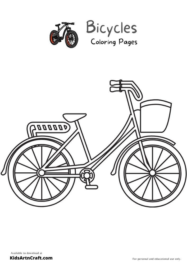 Bicycles Coloring Pages For Kids