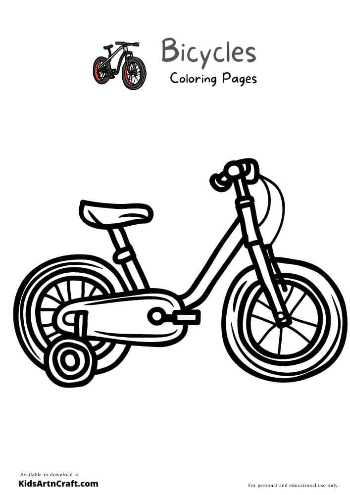 Bicycles Coloring Pages For Kids