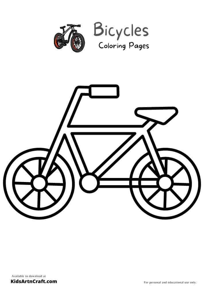 Bicycles Coloring Pages For Kids