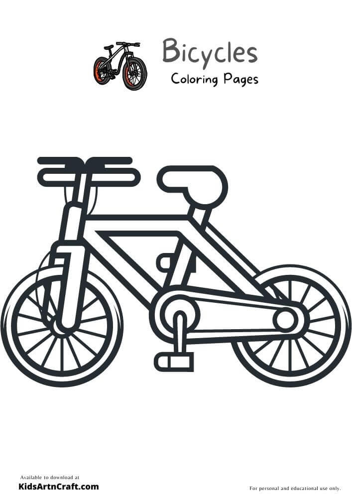 Bicycles Coloring Pages For Kids