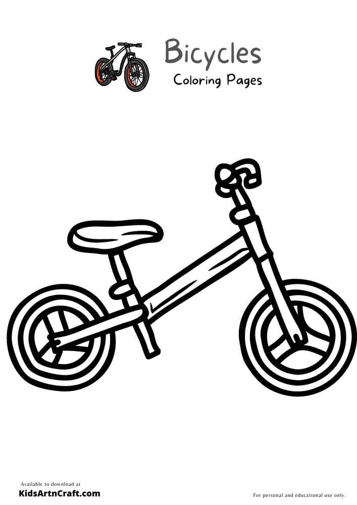 Bicycles Coloring Pages For Kids