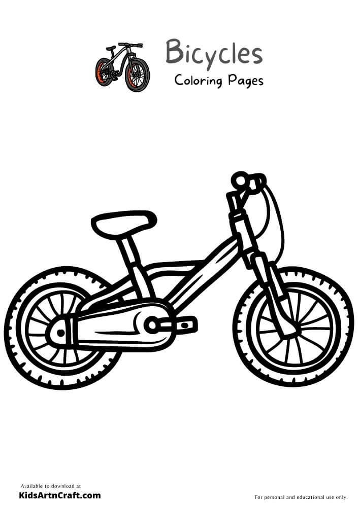 Bicycles Coloring Pages For Kids