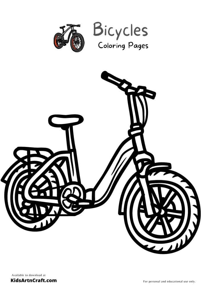 Bicycles Coloring Pages For Kids