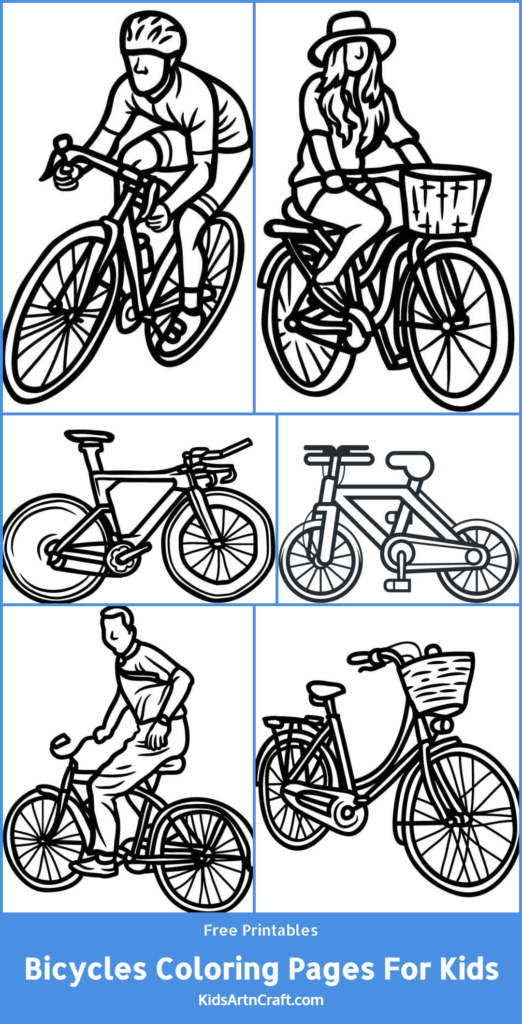 Bicycles Coloring Pages For Kids – Free Printables