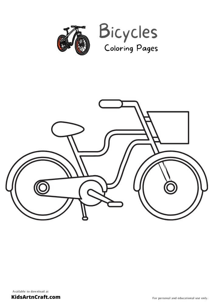 Bicycles Coloring Pages For Kids