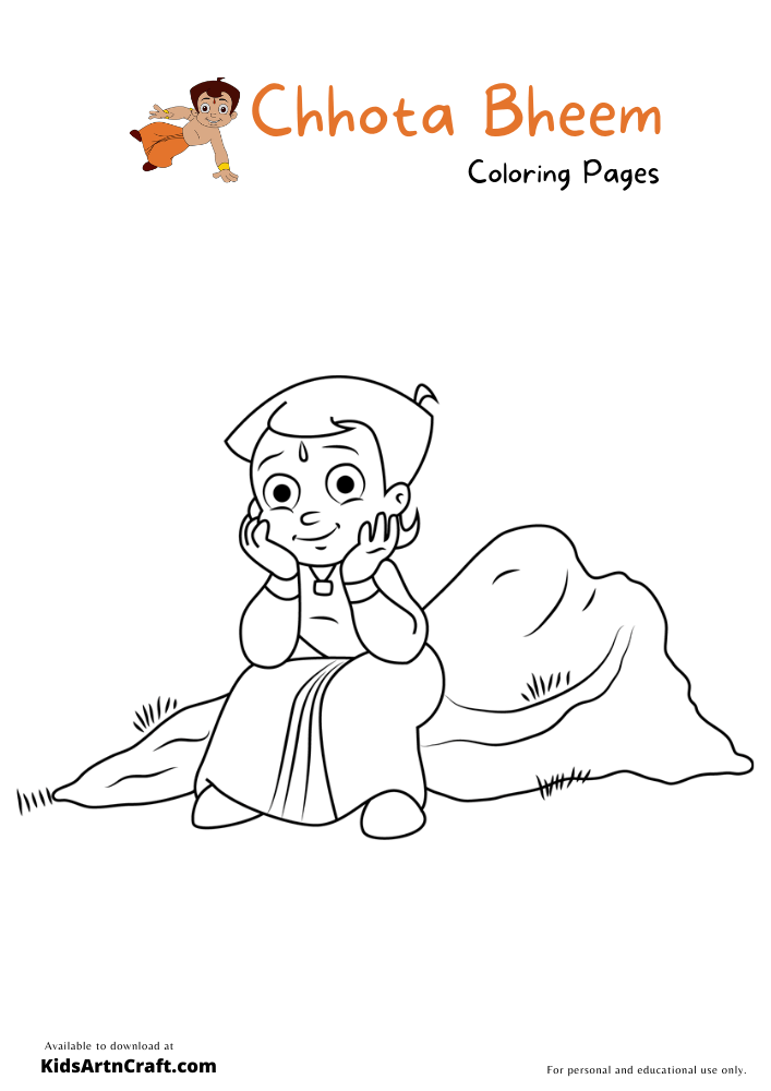 Chhota Bheem Coloring Pages For Kids – Free Printables - Kids Art & Craft