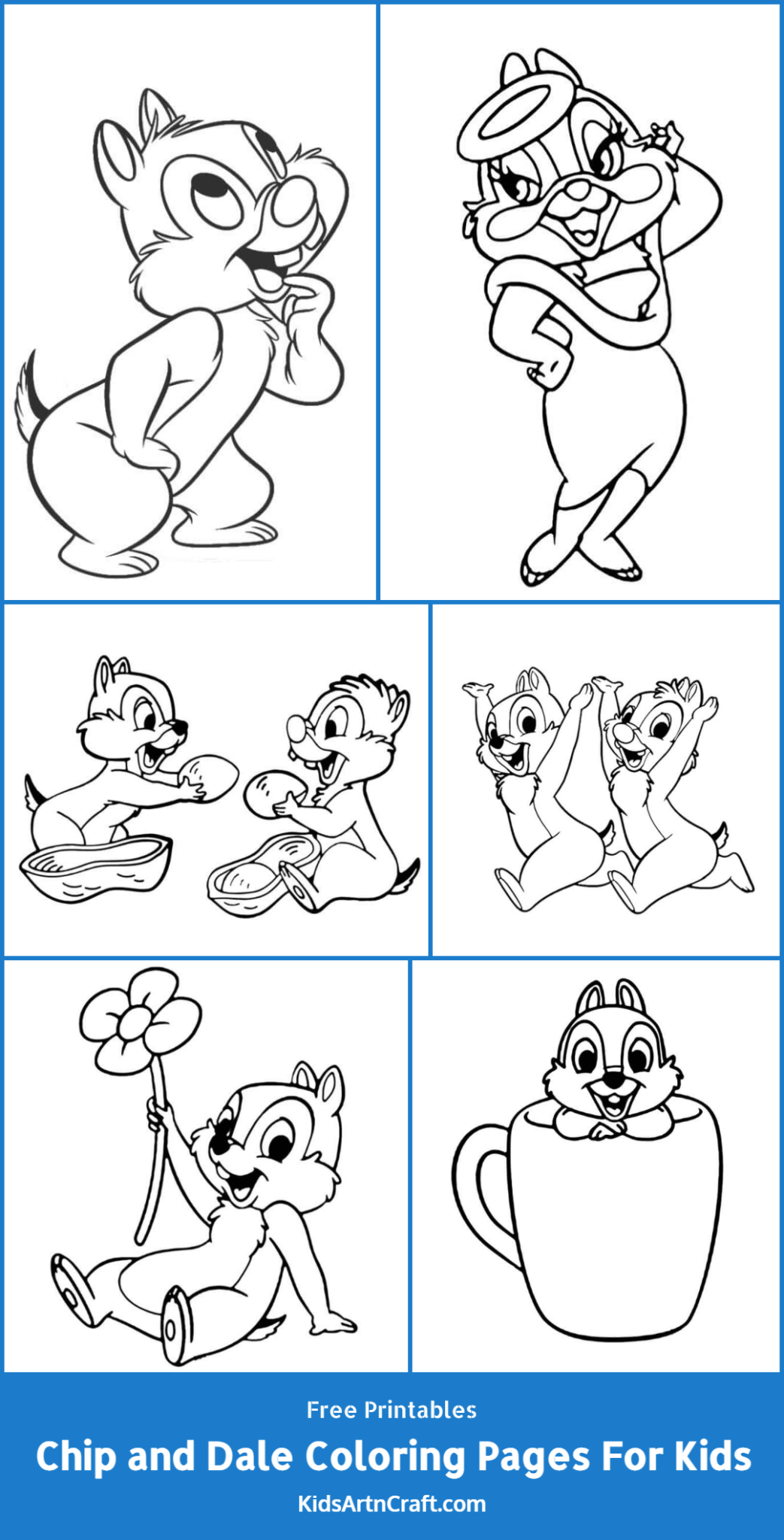 Chip &amp; Dale Coloring Pages For Kids – Free Printables - Kids Art &amp; Craft