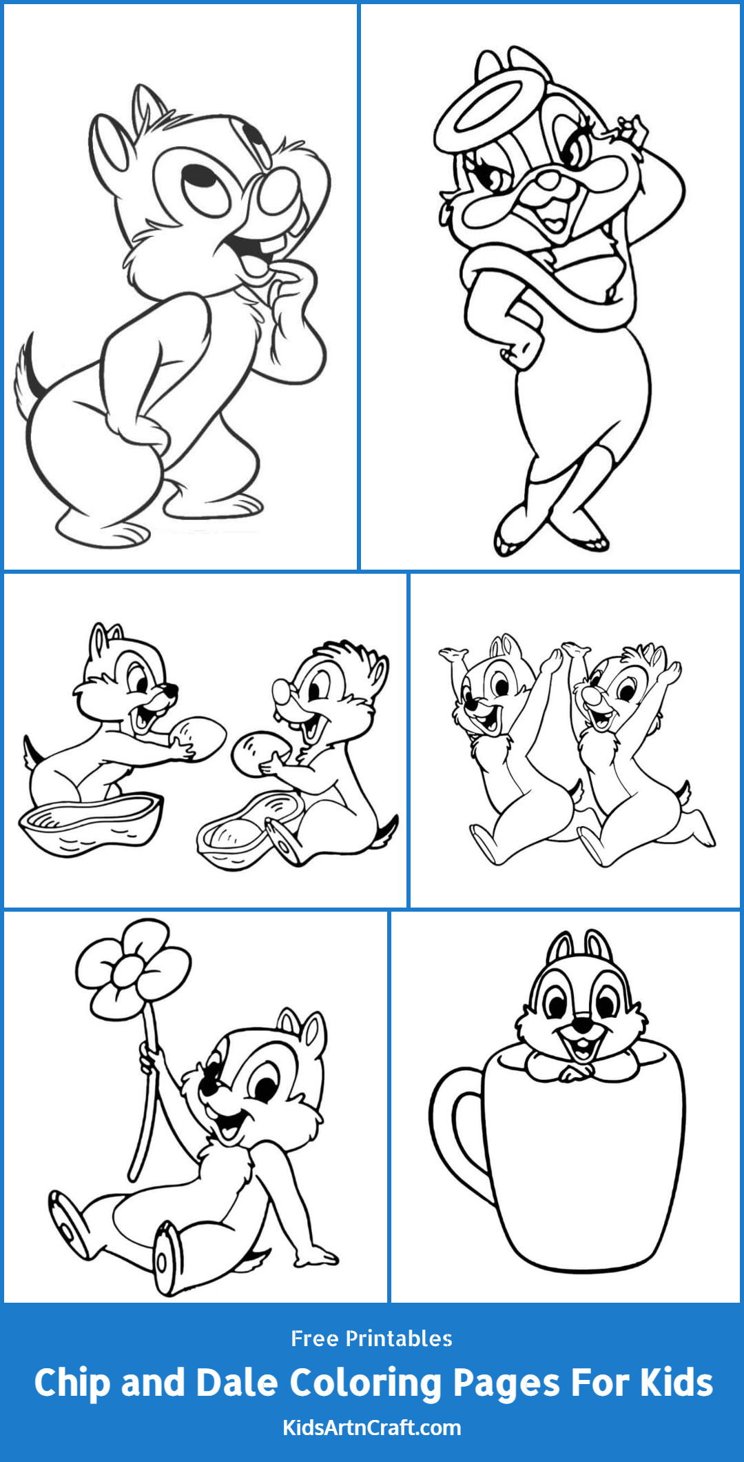 Chip and Dale Coloring Pages For Kids – Free Printables