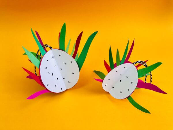 Dragon Fruit Origami Craft For Kids