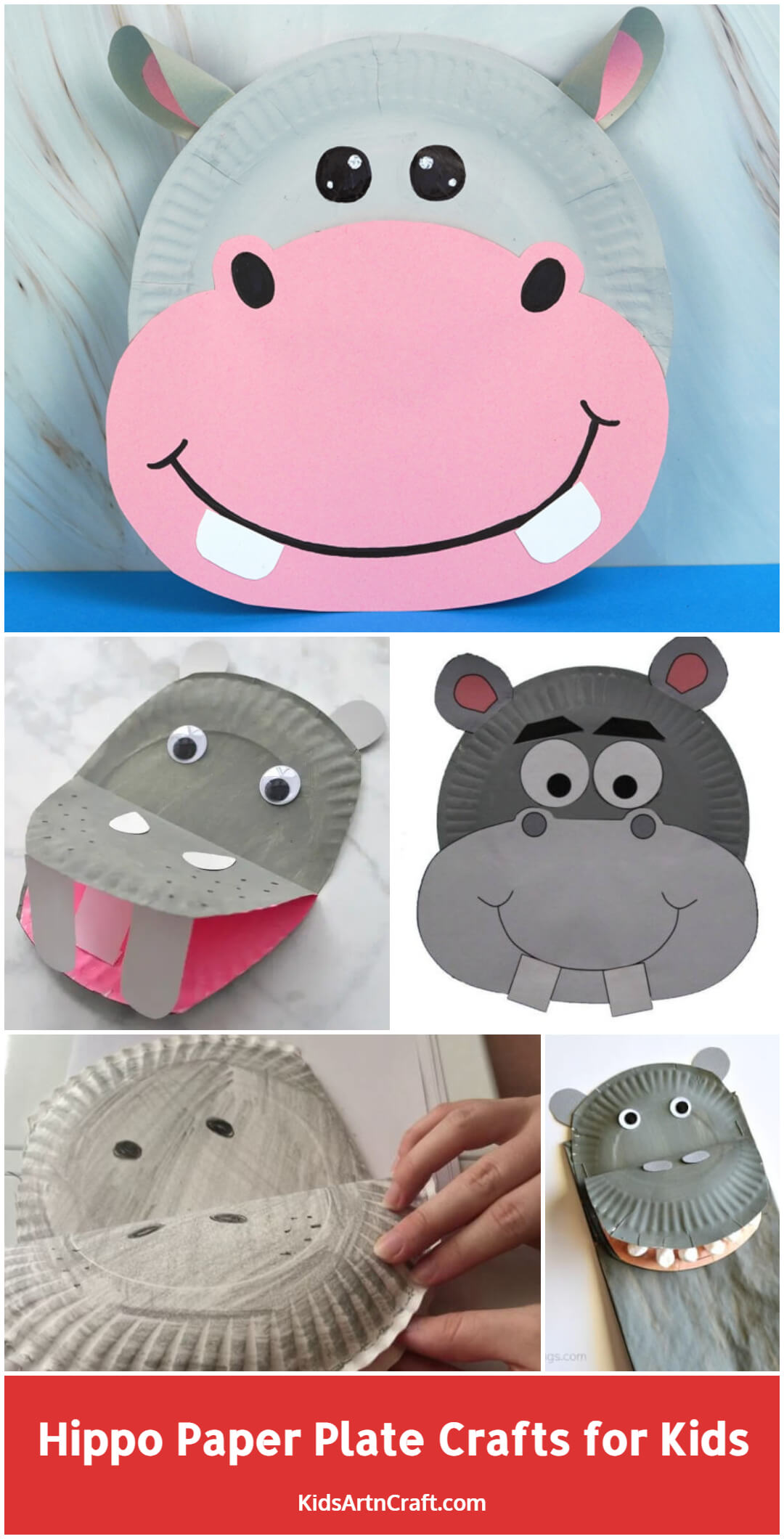 Hippo Paper Plate Crafts for Kids