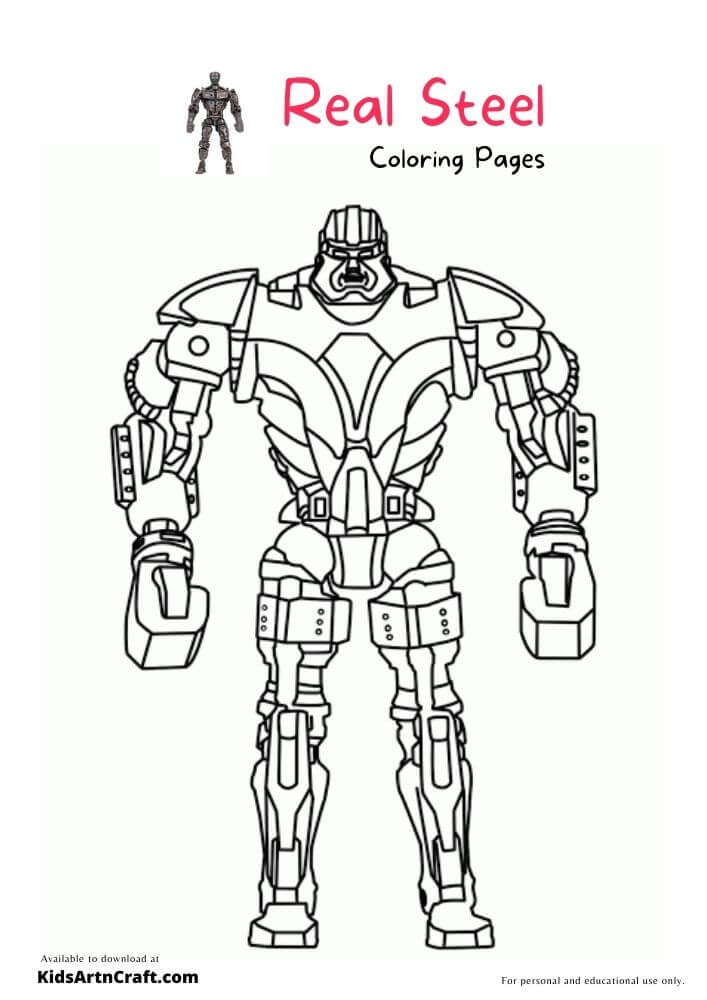 Real Steel Coloring Pages For Kids