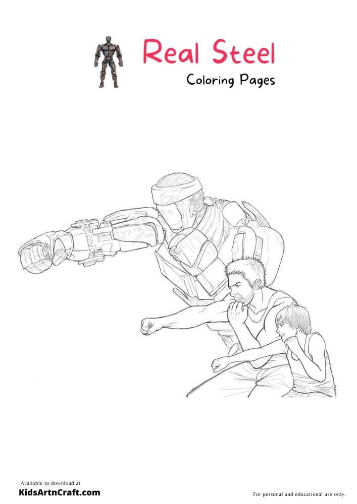 Real Steel Coloring Pages For Kids