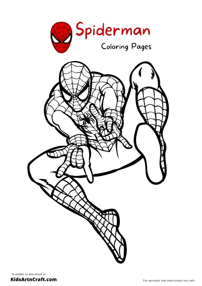 Spiderman Coloring Pages For Kids – Free Printables - Kids Art & Craft