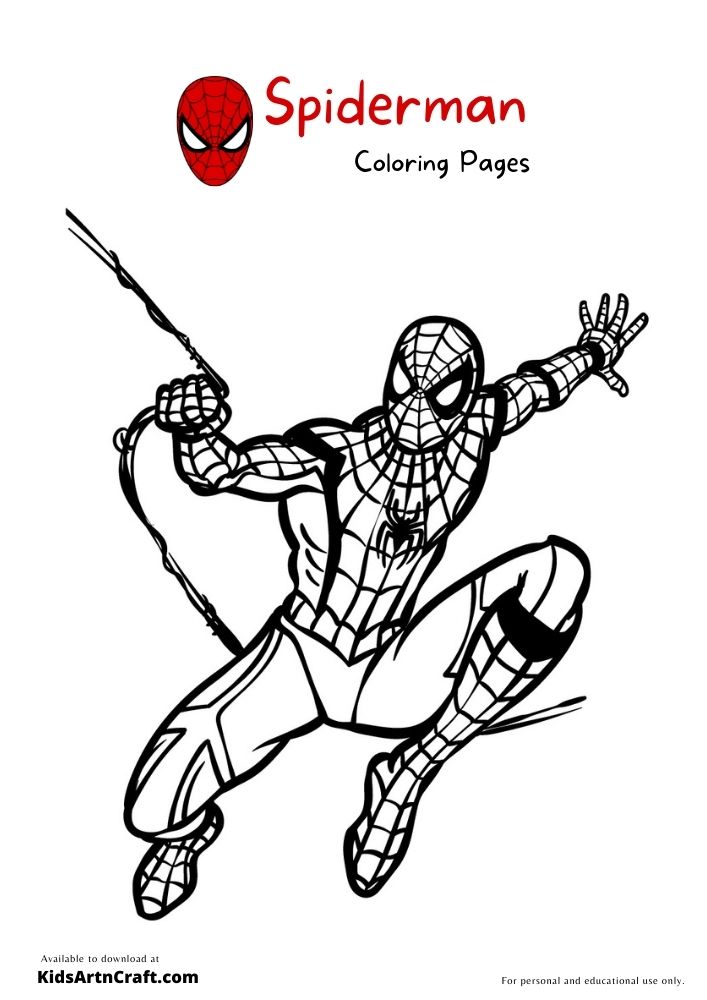 Spiderman Coloring Pages For Kids – Free Printables - Kids Art & Craft
