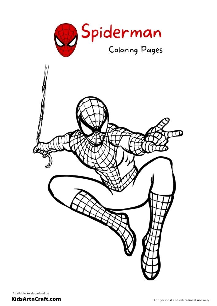 Spiderman Coloring Pages For Kids – Free Printables - Kids Art & Craft