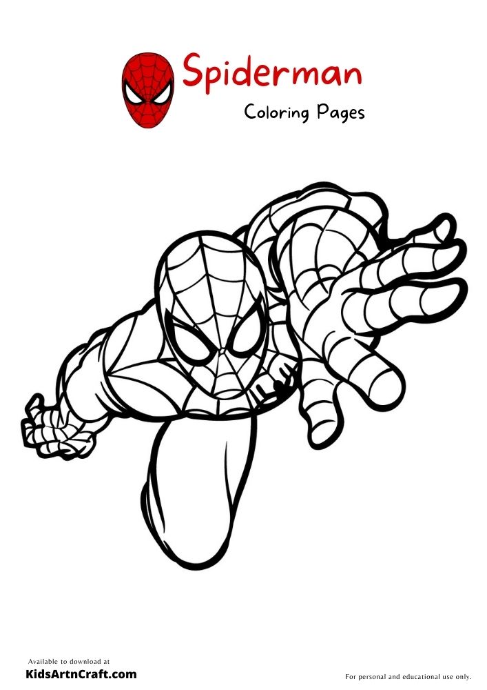Spiderman Coloring Pages For Kids – Free Printables - Kids Art &amp; Craft