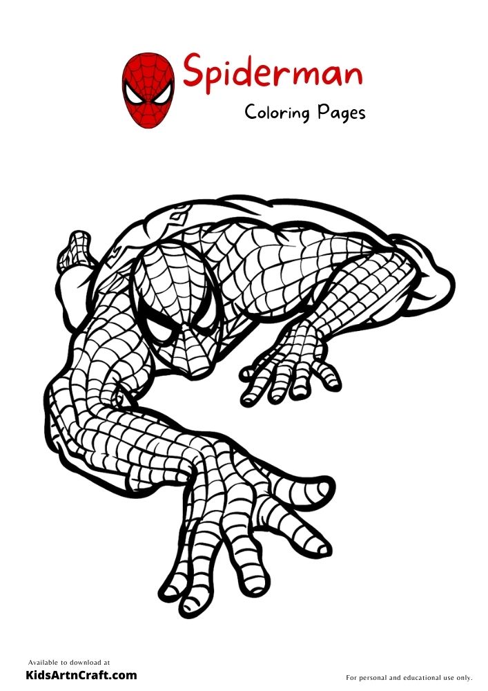 Spiderman Coloring Pages For Kids – Free Printables - Kids Art &amp; Craft