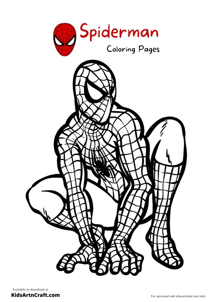 Spiderman Coloring Pages For Kids – Free Printables - Kids Art & Craft