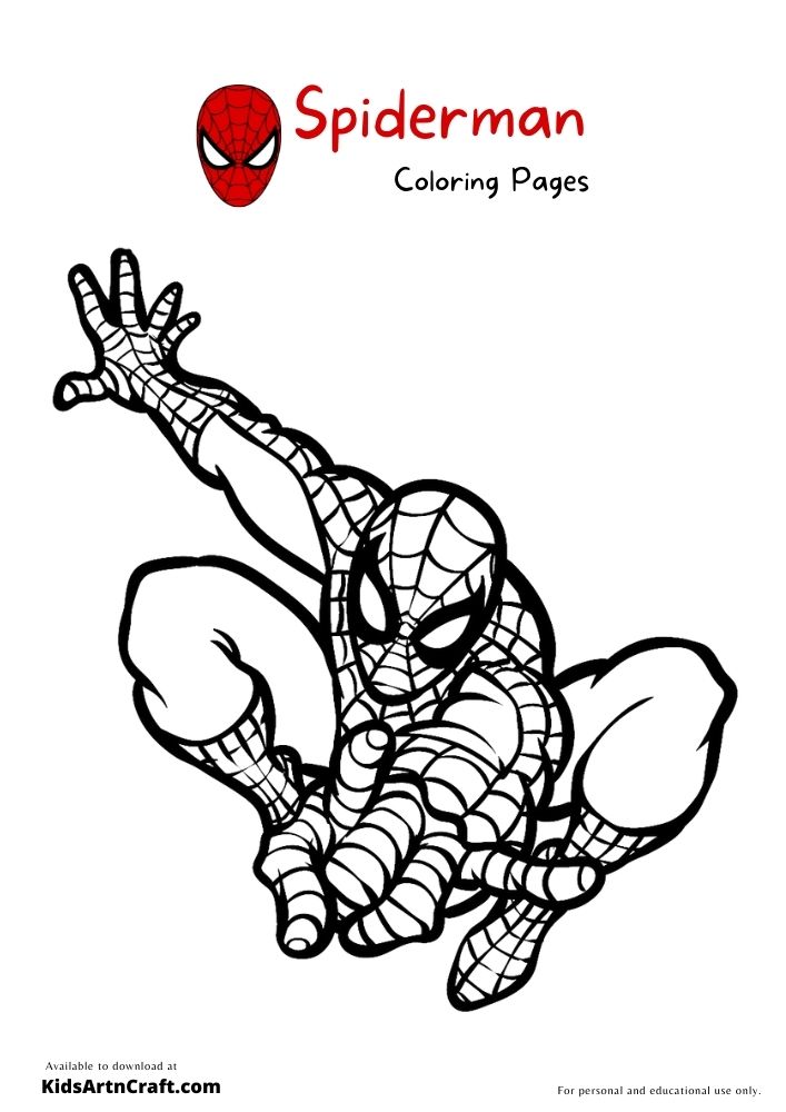 Spiderman Coloring Pages For Kids – Free Printables - Kids Art & Craft