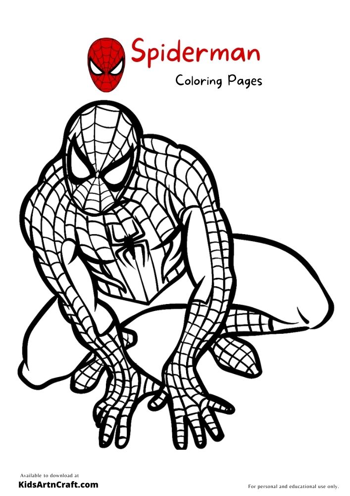 Spiderman Coloring Pages For Kids – Free Printables - Kids Art & Craft