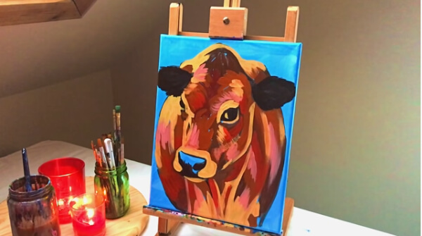 Cow Acrylic Painting Art