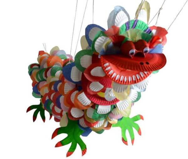 Adorable Paper Plate Chinese Dragon Craft For Kids