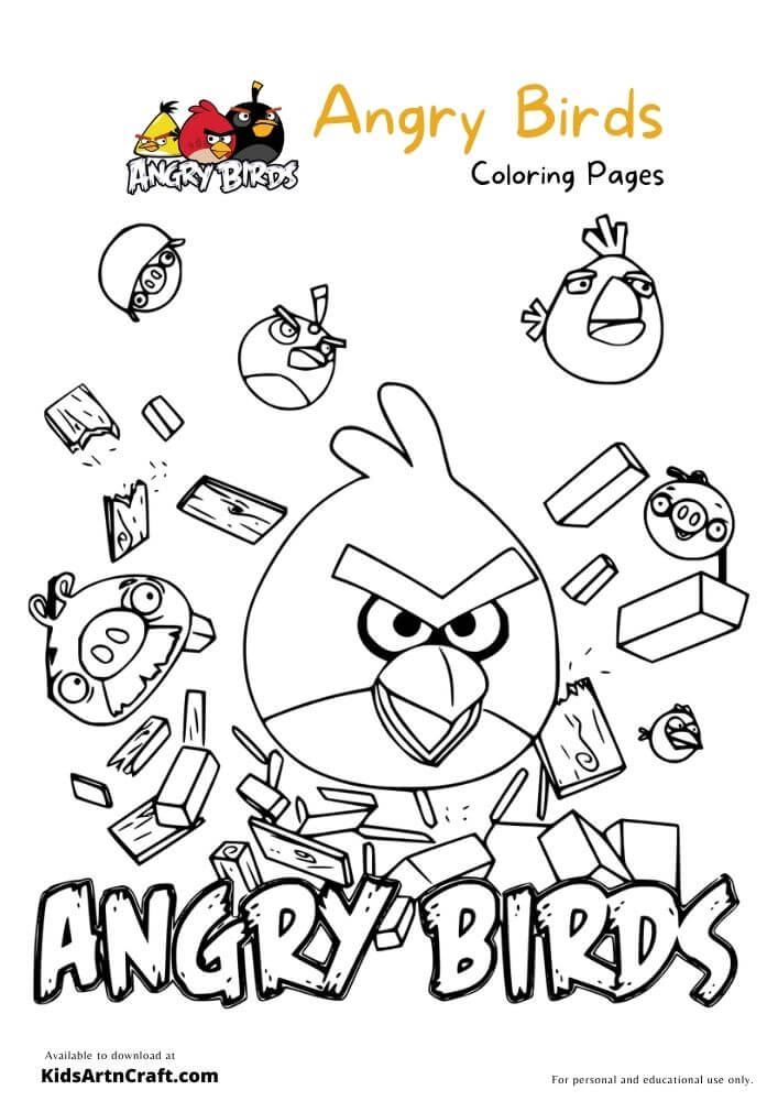 Angry Birds Coloring Pages For Kids