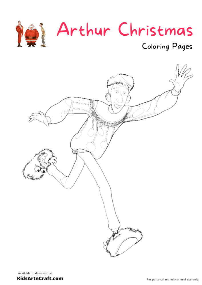 Arthur Christmas Coloring Pages For Kids – Free Printables