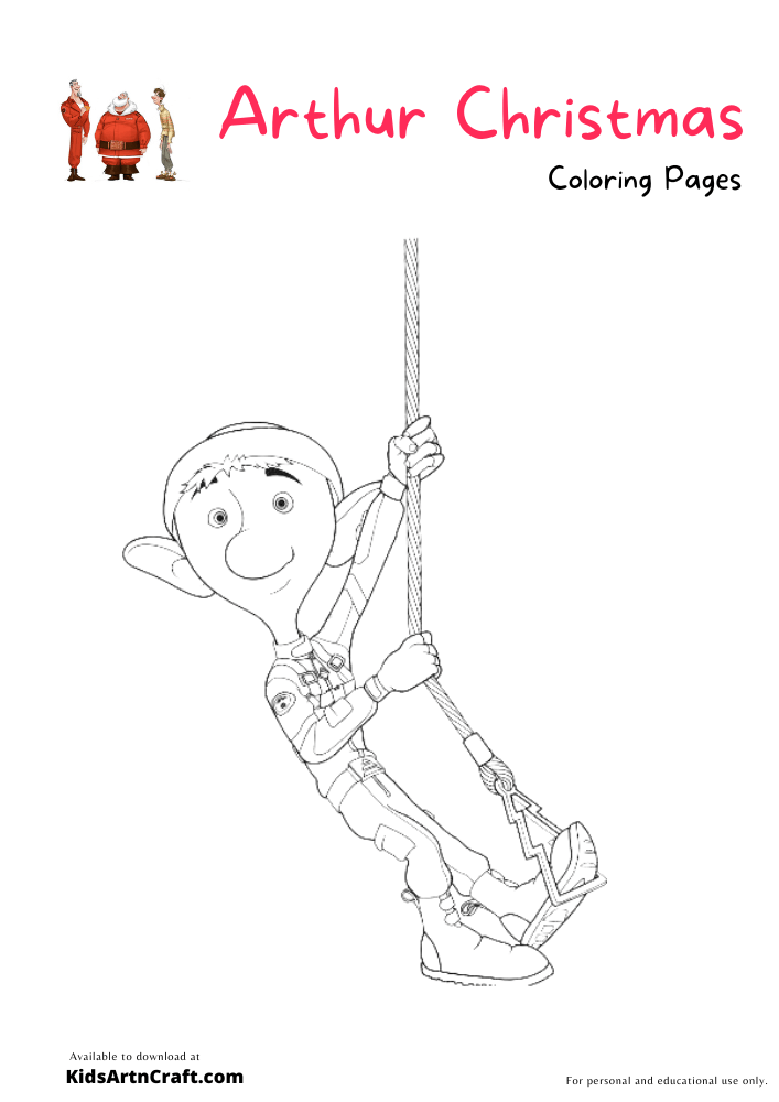 Arthur Christmas Coloring Pages For Kids – Free Printables
