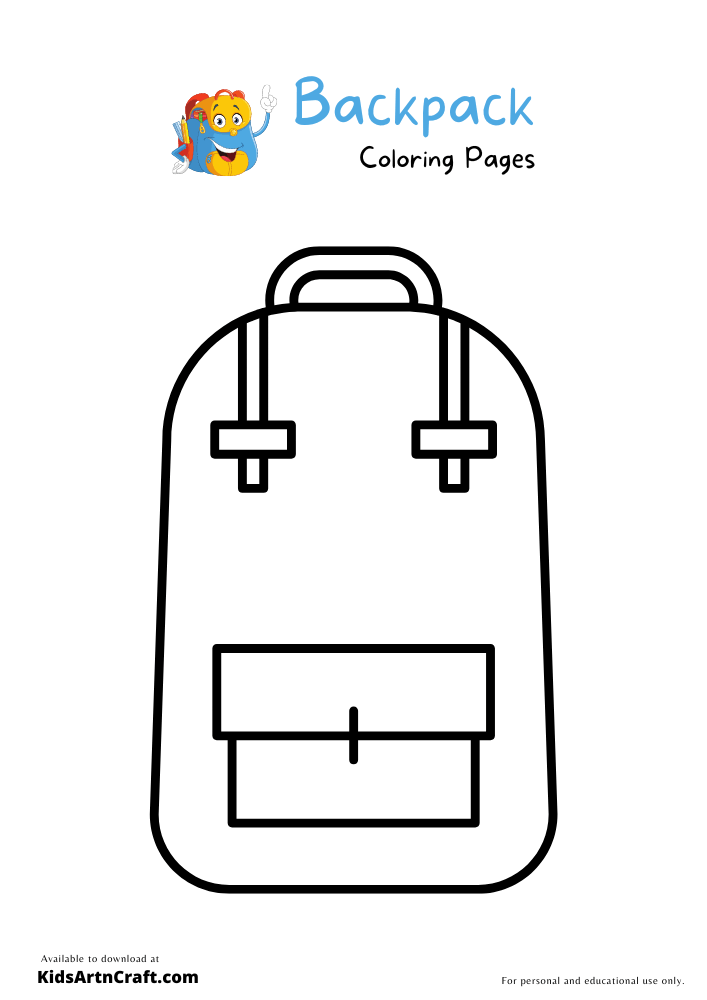 Backpack Coloring Pages For Kids – Free Printables