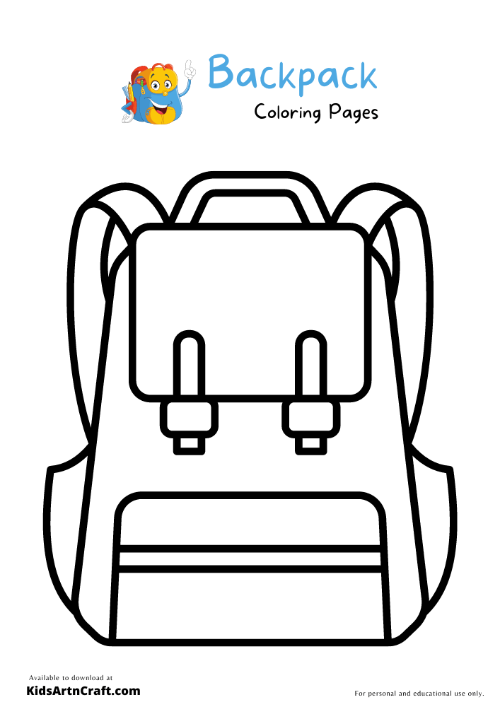 Backpack Coloring Pages For Kids – Free Printables