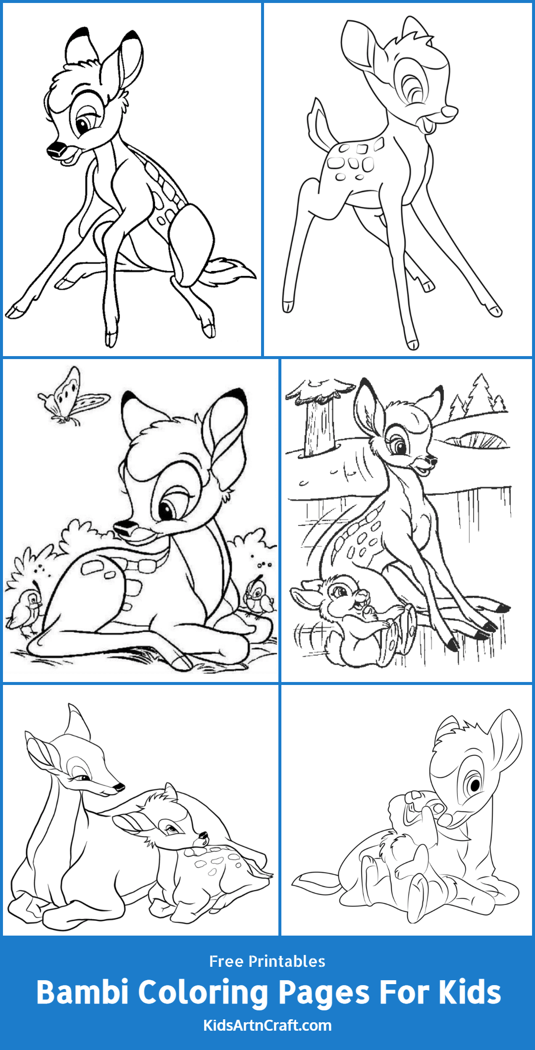 Bambi Coloring Pages For Kids – Free Printables