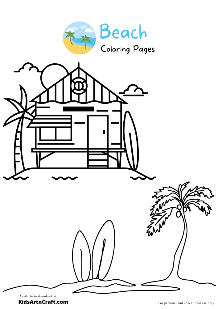 Beach Coloring Pages For Kids – Free Printables