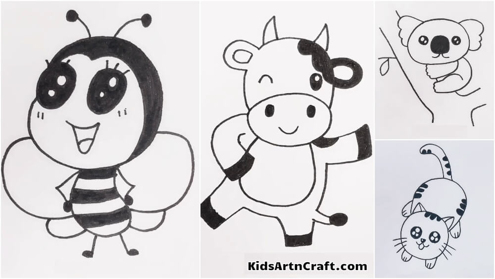 Beautiful Animal Drawings for Kids to Make - Kids Art & Craft